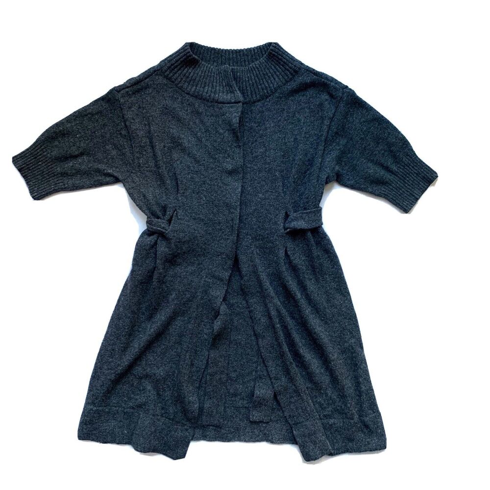 Axcess Liz Claiborne Short Sleeve Long Line 6% Angora Blend Cardigan Size Medium